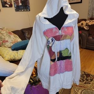 Ladies Zipper Front Hooded Sweatshirt